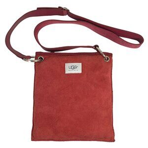 UGG Australia Pocket Swingpack Messenger Crossbody Ruby Suede/Sherpa Lined
